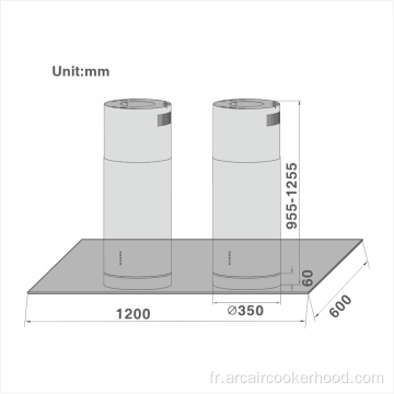 Hotte de cuisinière insulaire puissante 822A